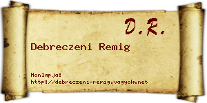 Debreczeni Remig névjegykártya